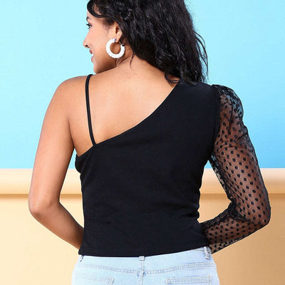 Women Top With Meash Sleeves