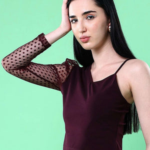 Women Top With Meash Sleeves