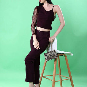 Women Top With Meash Sleeves