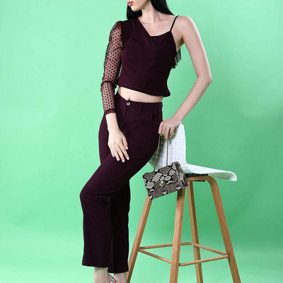 Women Top With Meash Sleeves