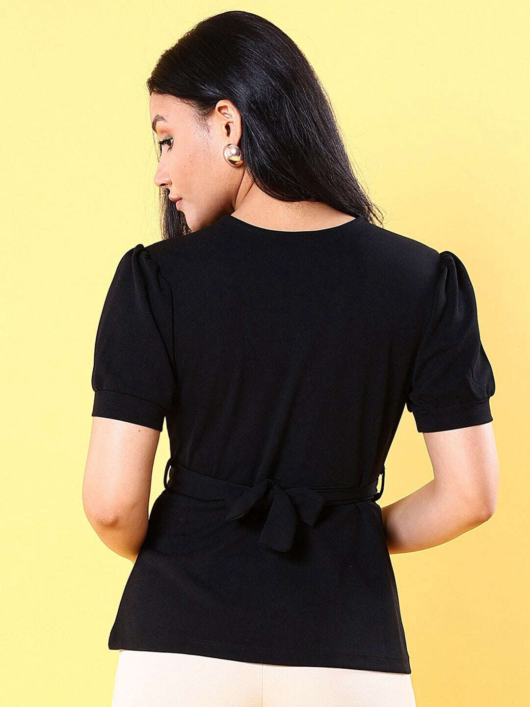 Women V Neck Peplum Top