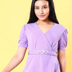 Women V Neck Peplum Top