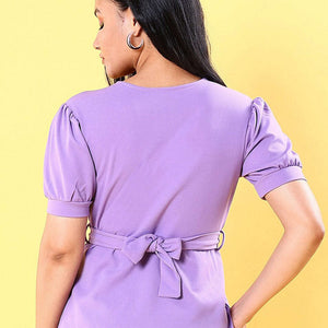 Women V Neck Peplum Top