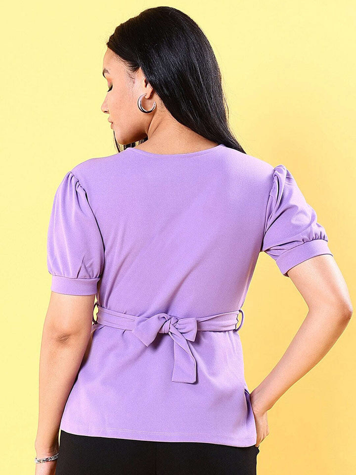 Women V Neck Peplum Top