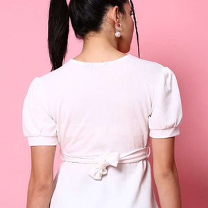 Women V Neck Peplum Top