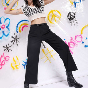 Women Solid Wide Leg Trouser