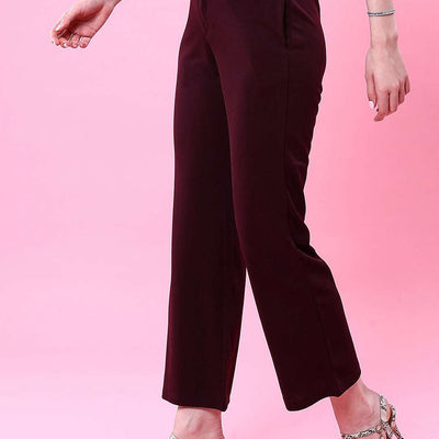 Women Solid Wide Leg Trouser
