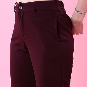 Women Solid Wide Leg Trouser