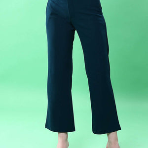 Women Solid Wide Leg Trouser