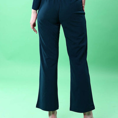 Women Solid Wide Leg Trouser