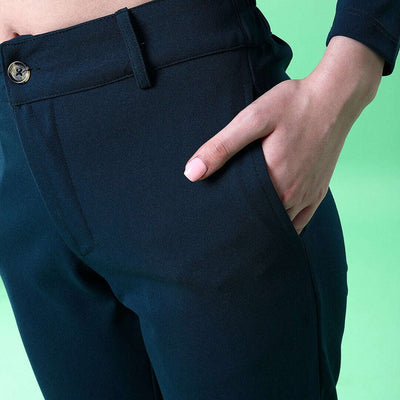 Women Solid Wide Leg Trouser