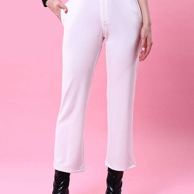 Women Solid Wide Leg Trouser