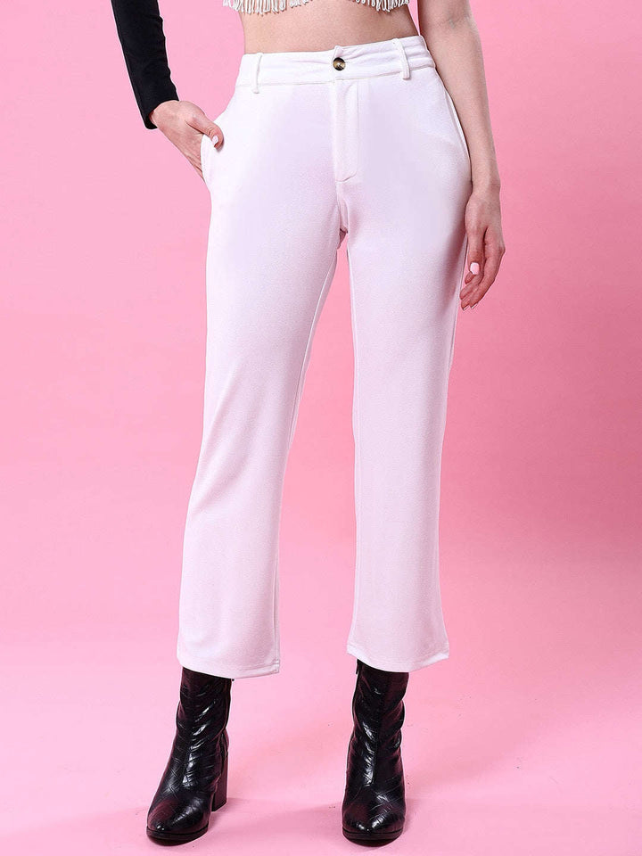 Women Solid Wide Leg Trouser