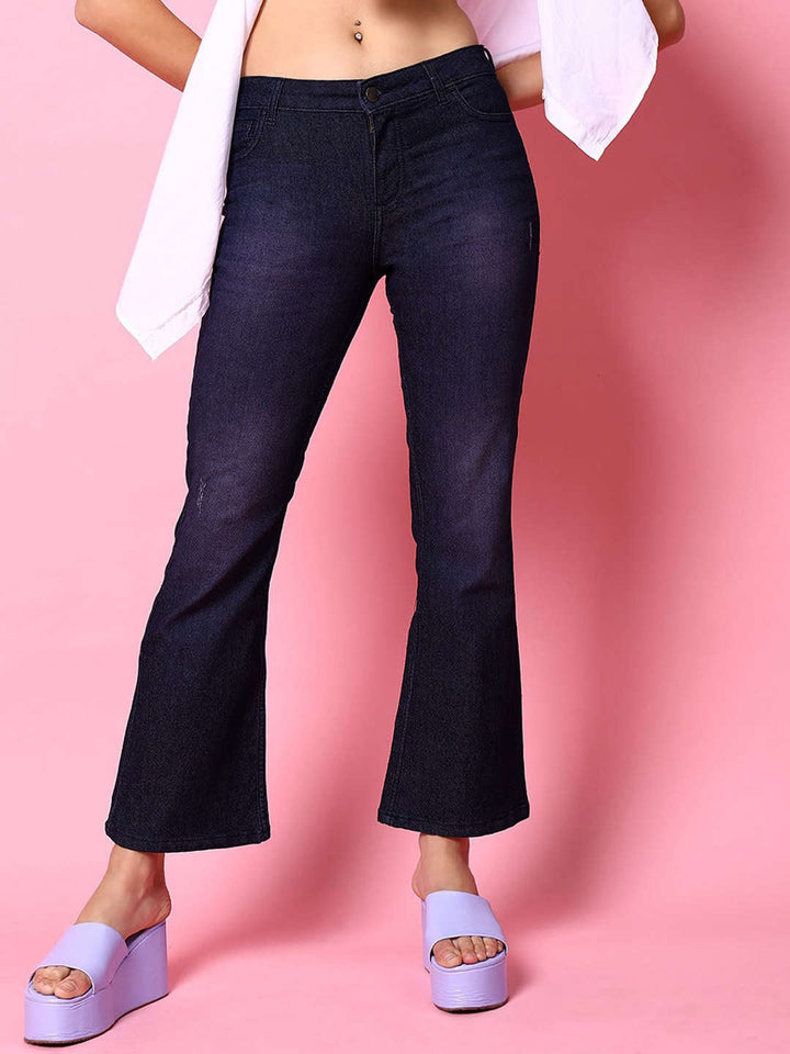 Women Tinted Bootcut Denim Jeans