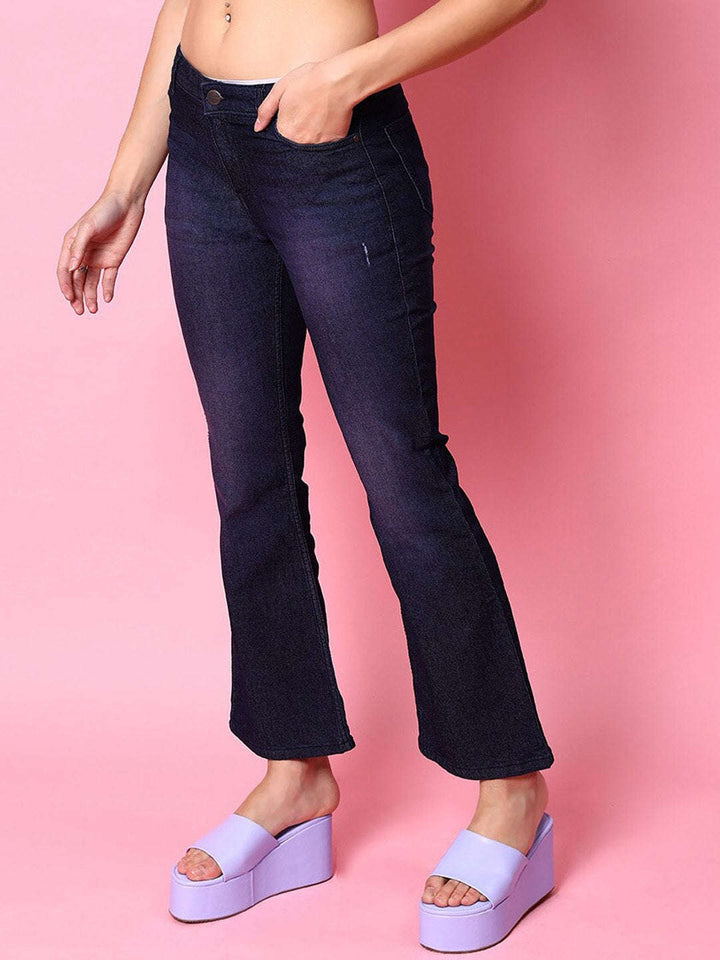 Women Tinted Bootcut Denim Jeans