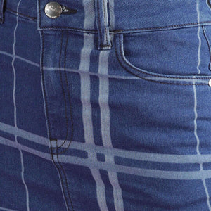 Women's Checked Denim Skirt