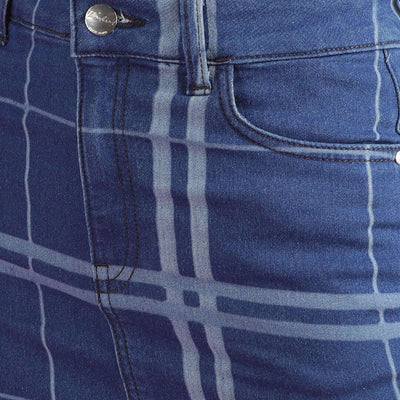 Women's Checked Denim Skirt