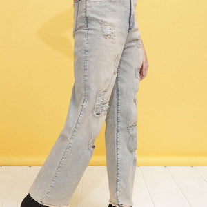 Women Tinted Wide Leg Denim Jeans