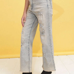Women Tinted Wide Leg Denim Jeans