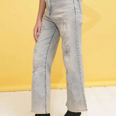 Women Tinted Wide Leg Denim Jeans