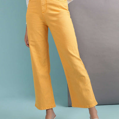 Women Tinted Wide Leg Denim Jeans