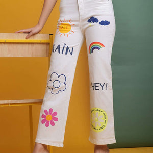 Women Tinted Wide Leg Denim Jeans