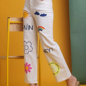 Women Tinted Wide Leg Denim Jeans