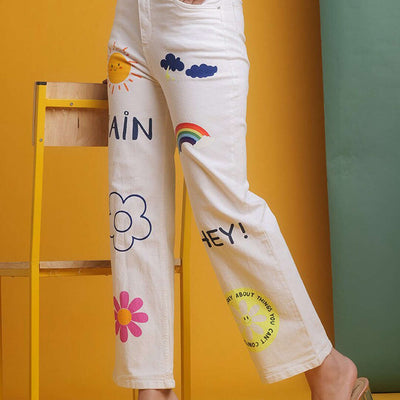 Women Tinted Wide Leg Denim Jeans