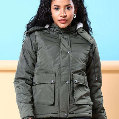 Women Winter Crop Jacket