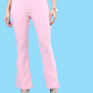 Women Straight Leg Tapered Pants With Slit