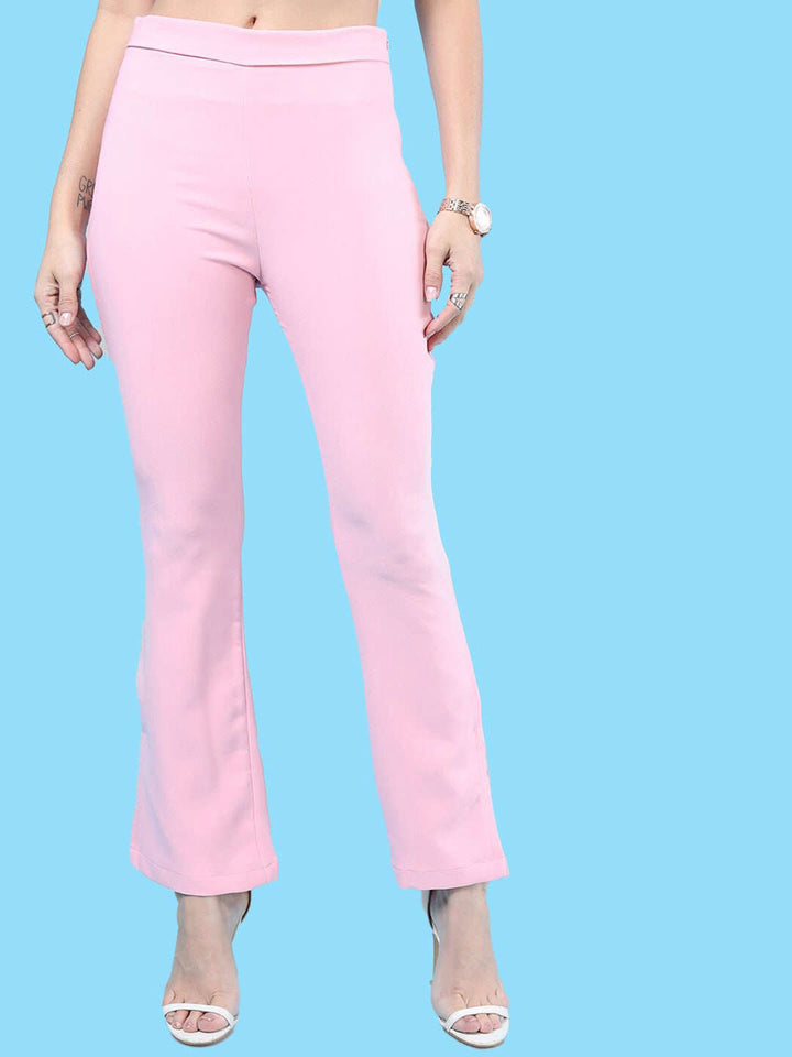 Women Straight Leg Tapered Pants With Slit