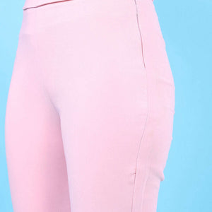 Women Straight Leg Tapered Pants With Slit