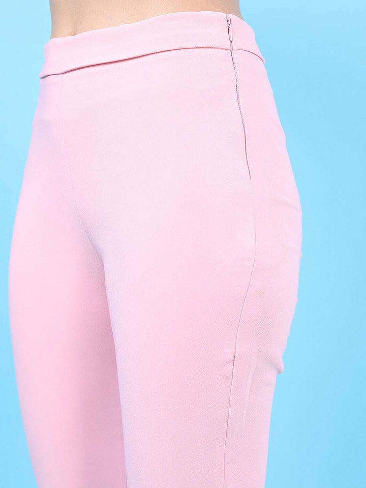 Women Straight Leg Tapered Pants With Slit