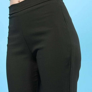 Women Straight Leg Tapered Pants With Slit