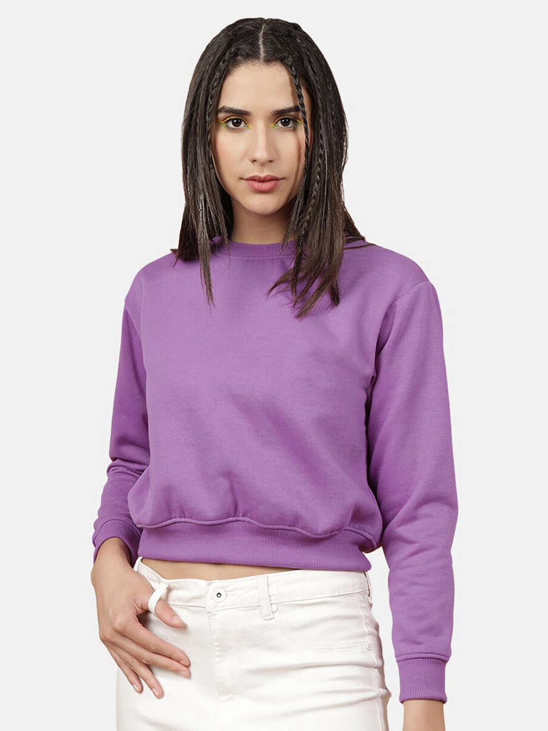 Women's Solid Regular Fit Sweatshirt