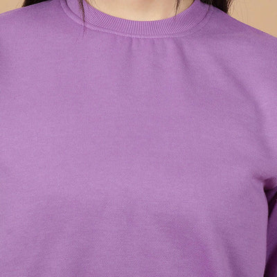 Women's Solid Regular Fit Sweatshirt