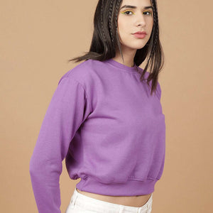 Women's Solid Regular Fit Sweatshirt