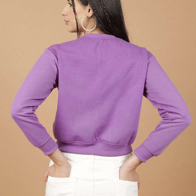 Women's Solid Regular Fit Sweatshirt