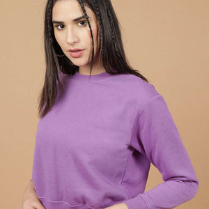 Women's Solid Regular Fit Sweatshirt