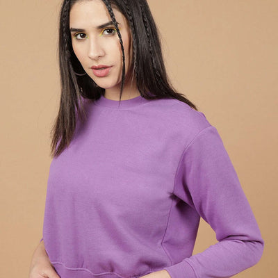 Women's Solid Regular Fit Sweatshirt