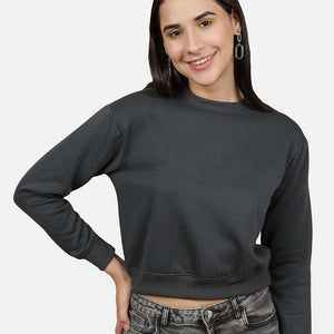 Women's Solid Regular Fit Sweatshirt