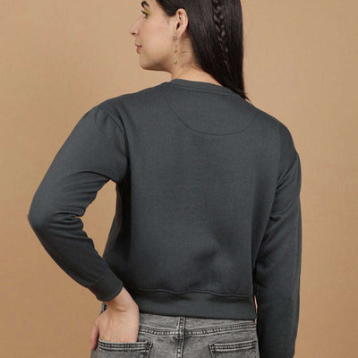 Women's Solid Regular Fit Sweatshirt