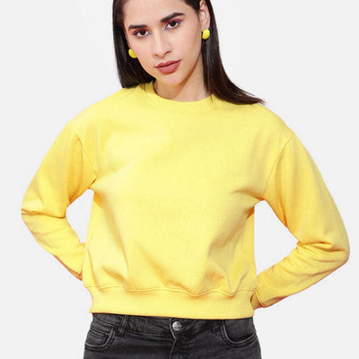 Women's Solid Regular Fit Sweatshirt