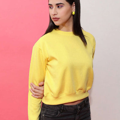 Women's Solid Regular Fit Sweatshirt