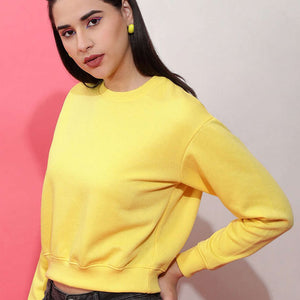 Women's Solid Regular Fit Sweatshirt
