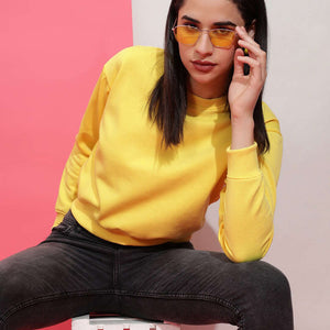 Women's Solid Regular Fit Sweatshirt