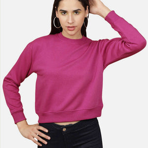 Women's Solid Regular Fit Sweatshirt