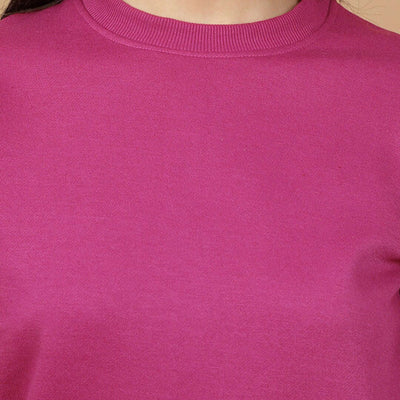Women's Solid Regular Fit Sweatshirt