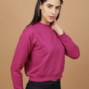 Women's Solid Regular Fit Sweatshirt
