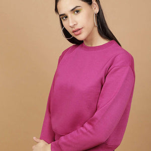 Women's Solid Regular Fit Sweatshirt